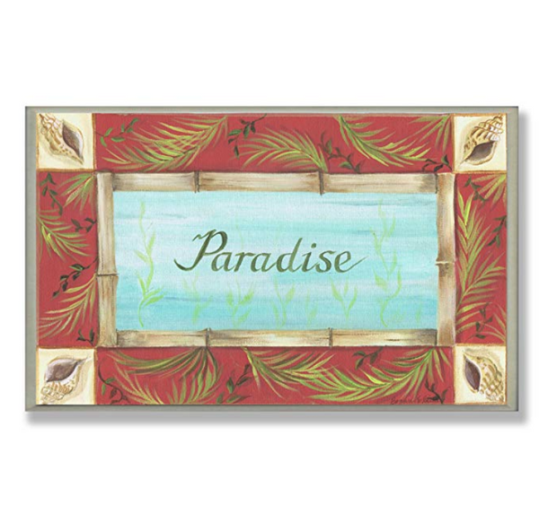 Stupell Home Décor Paradise Rectangle Wall Plaque, 10 x 0.5 x 15