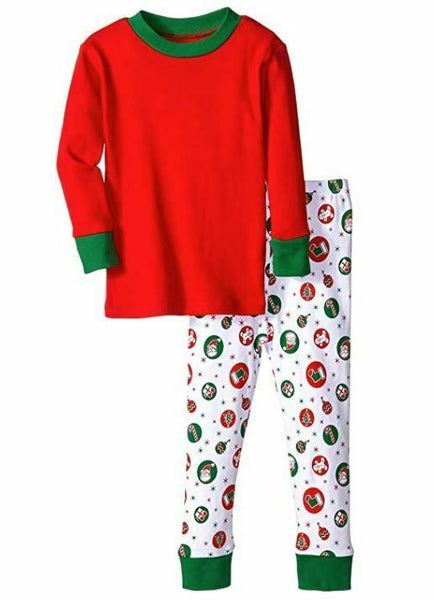 New Jammies Boys Little Holiday Snuggly Pajama Set, Retro Christmas/Solid Red, 6