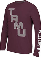 NCAA Texas A&M Aggies Men's On the Line Climalite Ultimate Long Sleeve Tee, L...