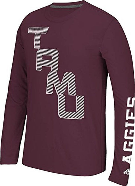 NCAA Texas A&M Aggies Men's On the Line Climalite Ultimate Long Sleeve Tee, L...