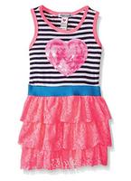 kensie Girls' Casual Dress Neon Pink, 4T