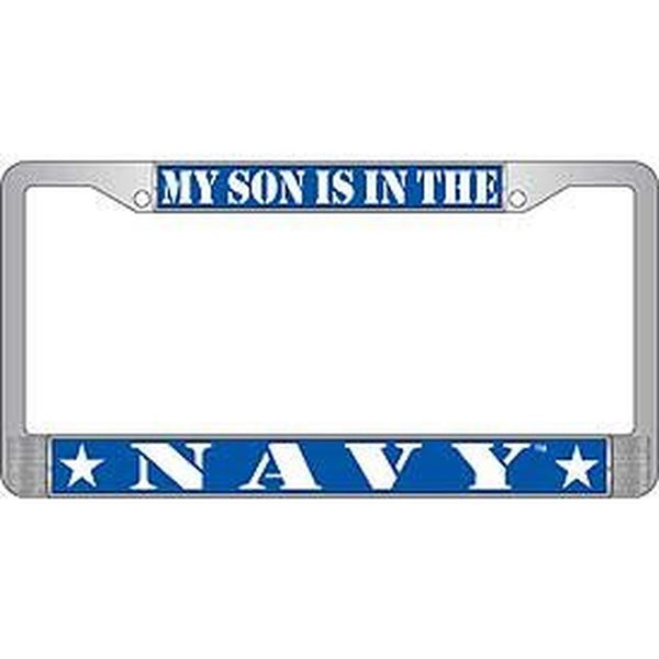 My Son is in the Navy - Chrome Metal License Plate Frame