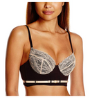 Maison Close Women's LA CAVALIERE Soutien-gorge Push-Up Bra, Black/Sand Rose 34B