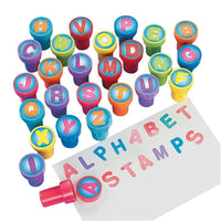 26 Piece Alphabet Stamping Set, One Stamp For Each Letter, Assorted Colors