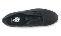 Vans Authentic Leather Skate Shoe Black Outer Plaid Lining 9 Men US / 10.5 Women