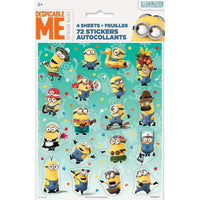 4 Sheets The Minions Movie Stickers Party Favors Teacher Supply Despicable Me #2
