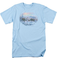 Trevco Men's Wildlife Short Sleeve T-Shirt, Light Blue, Medium