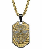Hasbro Transformers Stainless Steel & Gold Bumblebee Pendant Necklace