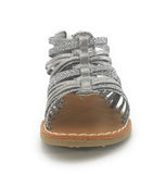 Sarah Jayne Girl's Allie Gladiator Sandal Silver Glitter 6 Toddler US