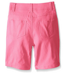 Dream Star Girls' Little Super Stretch Twill Bermuda Short, Neon Pink X-Large