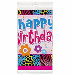 Unique Wild Birthday Plastic Tablecloth 84" x 54"