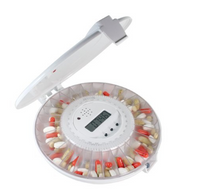 Active Forever MedELert, 28-Day Locking Automatic Pill Dispenser with 6 Alarms