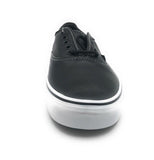 Vans Authentic Leather Skate Shoe Black Outer Plaid Lining 9 Men US / 10.5 Women