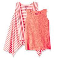 Limited Too Big Girls Knit Top and Vest Set, 3029 Neon Light Coral, 14/16