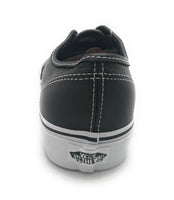 Vans Authentic Leather Skate Shoe Black Outer Plaid Lining 9 Men US / 10.5 Women