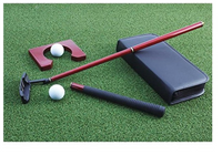 Maxam Portable Cherry Wood Putter Set for Travel or the Office