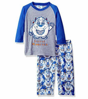Bunz Kidz Boys' Little Monster 2pc Pajama Set, Blue, 12M