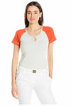 Antigua Women's Crush Shirt, Mango Heather/Light Grey Heather, Medium