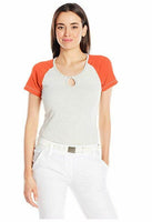 Antigua Women's Crush Shirt, Mango Heather/Light Grey Heather, Medium