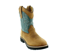Itasca Girls Youth Pull-on Leather/Nylon Buckaroo Western Boot, Teal, 6.0 Sta...