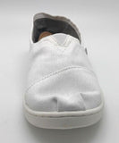 TOMS Youth Classic Canvas Closed Toe Slip On Shoes, White, Size 4 Youth