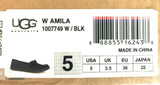 UGG Women's Amila Moccasin Suede Slippers Shoes, Black, 5 B(M) US - New In Box