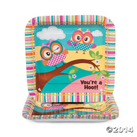 Owl Dinner Plates "You're A Hoot" 8 Pack