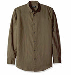 Zanerobe Men's Rise-Linen 7ft Ls Shirt, Peat Medium