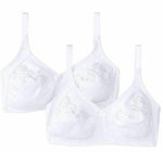 Naturana Women's Plus-Size 2-Pack Soft Cup Embroidery Bra, White, 38D