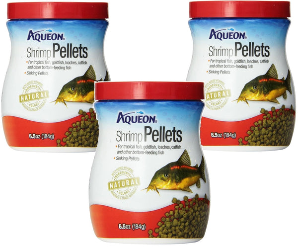 (3 Pack) Aqueon Shrimp Pellets Fish Food, 6.5 Ounces each