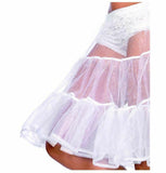 Leg Avenue Women's Shimmer Organza Knee Length Petticoat Skirt White One Size