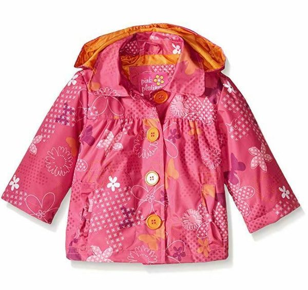 Pink Platinum Baby Girls' Tonal Print Jacket, Pink, 18 Months