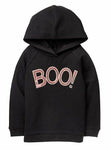 Crazy 8 - Girls' Toddler Halloween Hoodie "Boo!" W/ Sequins - Black - 5T