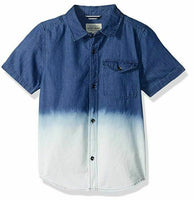 Lucky Brand Short Sleeve Chambray Button Down Shirt, Med Blue Denim Wash, 6