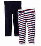 Limited Too Girls' 2 Pack French Terry Legging, Multicolored, 4