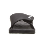 PUMA Kid's Slides - Casual Sandals, Velcro Strap - Black & White - US Youth 13