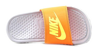Nike Kid's Benassi Just Do It Slide Sandals, Orange/Gray, Kid's 5Y US