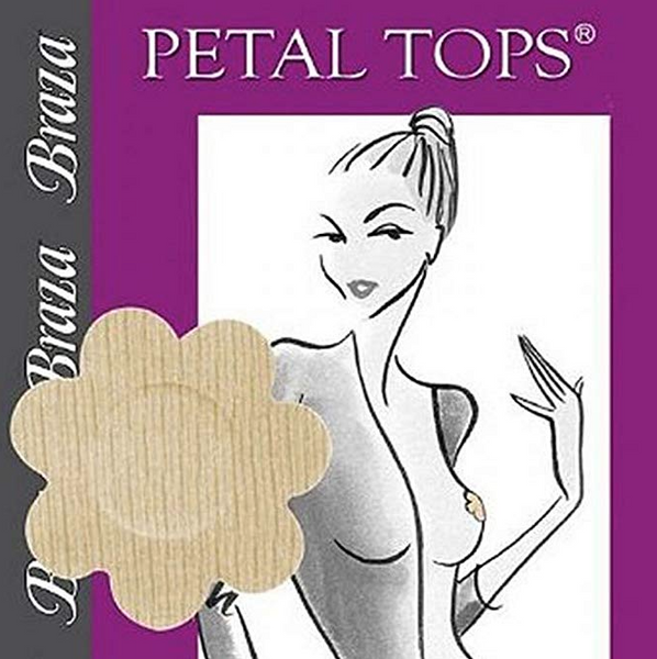 Braza Petal Top Disposable Nipple Covers - 2.5in Diameter, 5 Pair, Beige