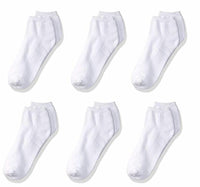Trimfit Girls' 6 Pack Sport White Low Cut Sock (Half Cushion Comfortoe) Size XXS