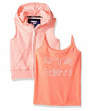 Limited Too Big Girls Knit Top and Vest Set, Neon Light Coral, 14/16