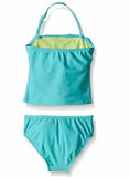 Jessica Simpson Little Girls' Two Piece Ruffle Tankini Swimsuit, Blue, 5