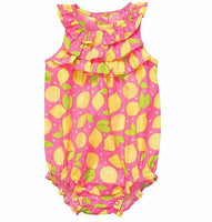 Carter's Girls 1-piece Poplin Sunsuit (3M-24M) (9 Months, Pink/Multi)