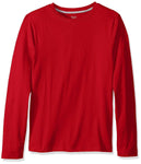 French Toast - Men's Youth Long Sleeve Crewneck Tee - Red - Large