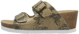 kensie Women's Wenda Wedge Sandal, Natural Snake, 10 M US