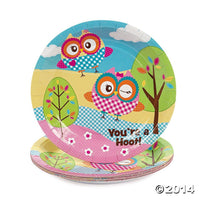 Owl "You're A Hoot" 7" Dessert Plates, 8 Pack