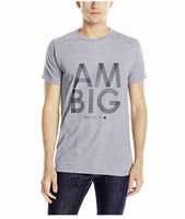 AMBIG Men's White Lines Logo Screen Tee, Heather Grey X-Large