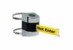 Tensabarrier 897-24-C-1P-NO-YAX-D Chrome Mount Wall Unit, Belt Barrier, Caution