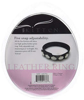 Sex Kitten - Leather Penis Ring - Five Snap Adjustability - Black