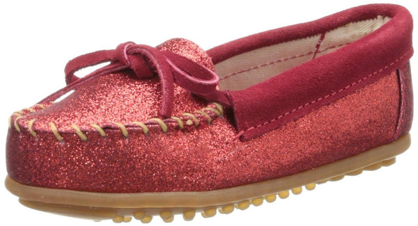 Minnetonka Glitter Moc,Red,12 M US Little Kid