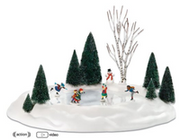 Department 56 Village Animated Ice Skating Pond Accessory Figurine 801130 New